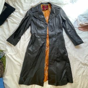 Vintage Leather Trench Coat